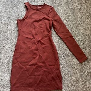 Abercrombie & Fitch One Shoulder Rust Dress